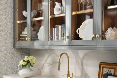 Trendy kitchen photo in Atlanta with white countertops