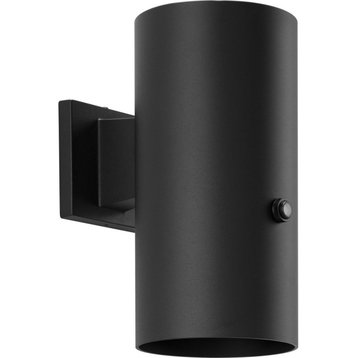 Cylinder 1-Light Black 6" Modern Outdoor Large Wall Light