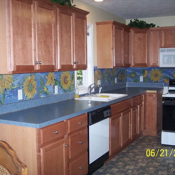 Sunflower Mosaic Backsplash