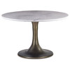 White Marble Round Dining Table 48" with Tulip Base Round Dining Table