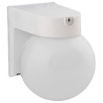 AMAX Lighting - LED Security Light Wall Pack, 12W, Round, White - Feel secure in your home with the LED Security Light Wall Pack. This security light features a sensor with a white frame and will have you feeling safe from dusk until dawn. Made with durable plastic materials, this security light is perfect for the perimeter of your house, backyard, walkway or driveway and has a 12-watt LED light bulb, 120 voltage and a color temperature of 4000 Kelvin.