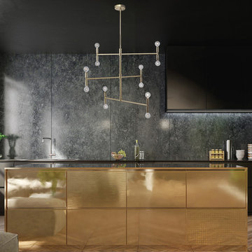 Aldred 12-Light Branch Chandelier, Matte Brass, Bulbs Included