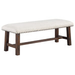 OSP Home Furnishings - Callen Bench With Dark Walnut Frame, Linen Fabric - Add sophisticated appeal to your entry, dining room or guest room with the versatile Callen Bench. Perfect for adding definition to an entry. Ideal for giving that finishing touch to a cozy guest room and a smart way to add extra seating in the dining room. Create a winning solution to any seating whim. Attractive mortise and tenon frame made of solid wood and tailored nailhead trim keep this design on-point and perfectly in place anywhere in your home.