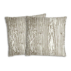 Cushion Source - Driftwood Earth Outdoor Throw Pillows, Set of 2, 20"x20" - Outdoor Cushions And Pillows