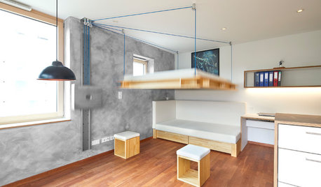 In dieser Mini-Wohnung verschwindet das Bett unter der Decke