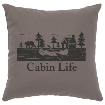 Image Pillow 16x16 Cabin Life Cotton Chrome