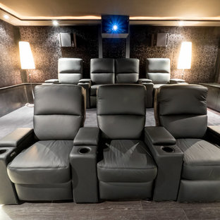 Home theater - contemporary home theater idea in Munich