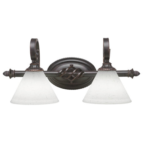 Elegante 2-Light Bath Bar, White Muslin