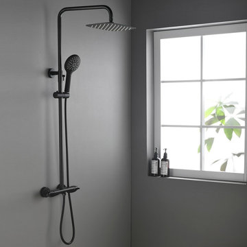 $309.99 Gwen Contemporary Exposed Shower System Thermostatic Shower Faucet Matte