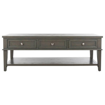 Barron Coffee Table, With Storage Drawers Ash Gray