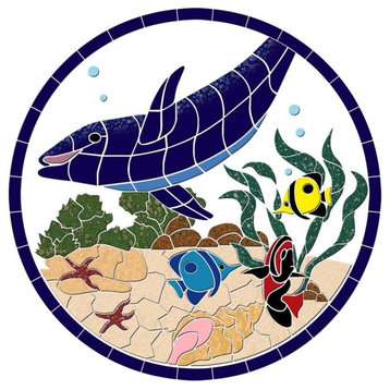 Dolphin & Friends Ceramic Swimming Pool Mosaic 72"x72"