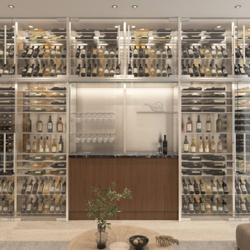 A Contemporary Wine Wall Built for a Ddiscerning Collector