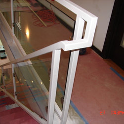 Steel stairs with glass panel - Products