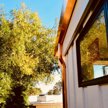 Copper rain gutters - Malibu