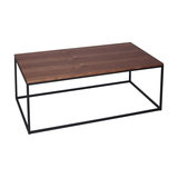 Kensal Walnut Coffee Table, Black Base