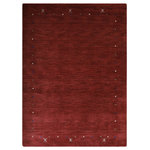 Get My Rugs LLC - Hand Knotted Loom Wool Area Rug Contemporary Red, [Rectangle] 9'x12' - Indulge in the refined allure of this handcrafted masterpiece - a solid textured Red shaded hand-knotted wool rug. Each meticulously woven strand embodies a symphony of elegance and simplicity, promising to harmonize effortlessly with your home setup. Its soothing Red hue evokes a sense of tranquility, while the intricate texture adds depth and character to any space. Elevate your interior aesthetic with this timeless accent piece, where grace meets versatility, and style meets comfort in perfect harmony. Every inch of this masterpiece exudes opulence, boasting a dense weave of premium-quality wool that ensures unrivaled durability. Designed to withstand the rigors of high-traffic areas, its thick and plush texture not only enhances comfort but also promises long-lasting performance. Elevate your living space with this superior product, where beauty meets resilience, making it a perfect choice for those seeking both style and functionality.