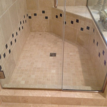 Botticino marble master bath