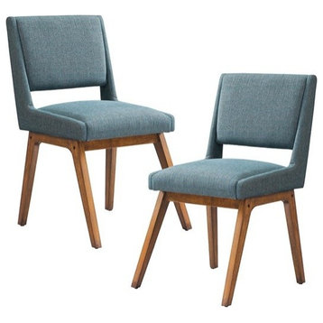 INK+IVY Boomerang Dining Chair, Set of 2, Blue