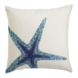 Blue Aquatic Life Pillow Cover - Starfish - Decorative Pillows