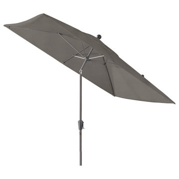 Pismo Dawn 9'x7' Rectangular Premium Push Tilt Market Umbrella, Gray Frame, Grap