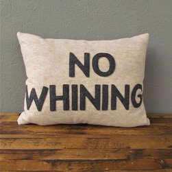 no whining pillow 14 x 18 &ndash; oatmeal + charcoal - Decorative Pillows