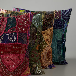 Vintage Sari Pillow - Decorative Pillows