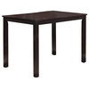 Fairhope Dining Table, Cappuccino Wood, 43" Rectangular