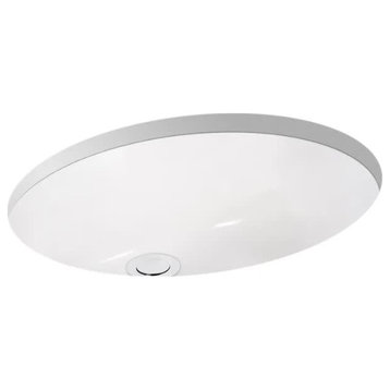 Miseno MNO1714OU 20" Oval Undermount Bathroom Sink - Bright White