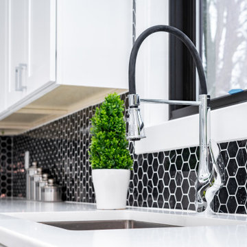 Black & White Modern Glamour with Green Accents
