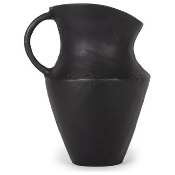 Orvil Black Decorative Metal Table Vase With Handle
