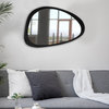 Natural Wood Framed Asymmetrical Mirror 36x24", Black