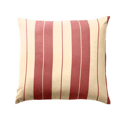 Red and Ivory Stripe Throw Pillow - Decorative Pillows