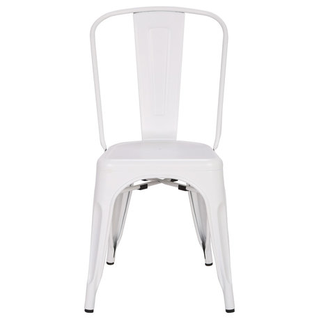 Highland Commercial Grade Metal Dining Chair, Frosted White (Set of 4)