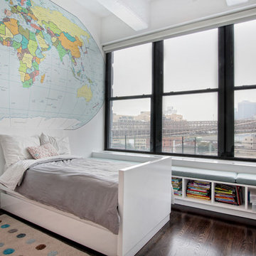 Contemporary Loft Interior Design + Renovation, Kids Bedroom, DUMBO Brooklyn