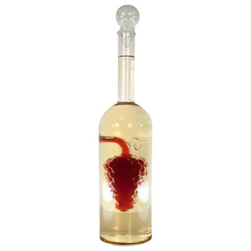 Bordeaux Bottle With Grape Cluster