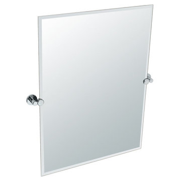 Gatco Channel Rectangular Beveled Tilting Wall Mirror in Chrome