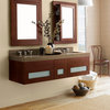Ronbow 58" Rebecca Solid Wood Double Wall Mount Bathroom Vanity Set, Dark Cherry