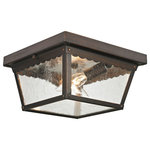 Elk Home - Cornerstone Springfield 2 Light Exterior Flush Mount, Hazelnut Bronze - Cornerstone Springfield 2 Light Exterior Flush Mount In Antique Nickel finish measures 10L x 10W x 5.5H . This Cornerstone light requires (2) 60 Watt medium bulbs not included. All lighting is hardwired and UL listed approved. Lighting used in a dry setting.