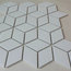 Glazed Porcelain Mosaic Tile Sheet Paris Rhombus Matte White, Set of 10 Sheets