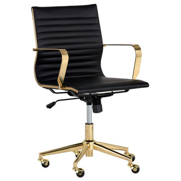Jessica Office Chair, Gold, Black