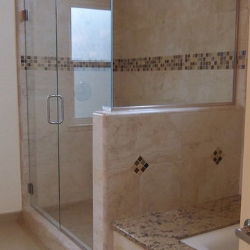 Right Angle Enclosure - 3/8" Clear Glass - Brushed Nickle