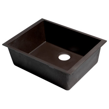 ALFI brand AB2420UM-C Chocolate 24" Single Granite Composite Kitchen Sink