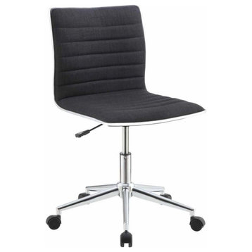 Coaster Modern Black and Chrome Home Office Chair  25x25x30.5 Inch