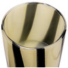 Round Glass Candle Holder/Vase With Stripes, Cream and Black