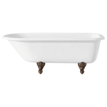 Cheviot Products Traditional Cast Iron Bathtub With Faucet Holes, Antique Bronze