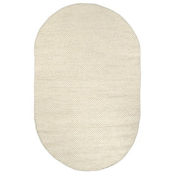 nuLOOM Braided Wool Hand Woven Chunky Cable Rug, Off White, 3'x5'