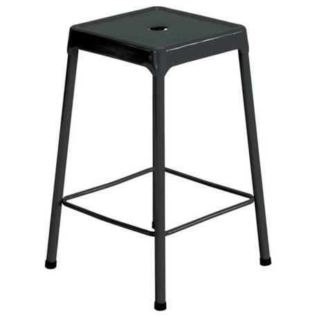 Pemberly Row 25" Steel Counter Stool in Black