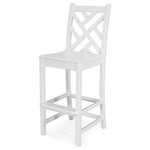 POLYWOOD - Polywood Chippendale Bar Side Chair, White - This beautifully styled bar side chair brings contemporary flair to your outdoor entertaining space. POLYWOOD furniture is constructed of solid POLYWOOD lumber that's available in a variety of attractive, fade-resistant colors. It won't splinter, crack, chip, peel or rot and it never needs to be painted, stained or waterproofed. It's also designed to withstand nature's elements as well as to resist stains, corrosive substances, salt spray and other environmental stresses. Best of all, POLYWOOD furniture is made in the USA and backed by a 20-year warranty.
