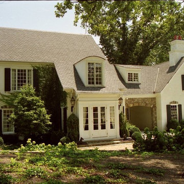 Street View of Sunroom, Porte Cochere, and Guest House