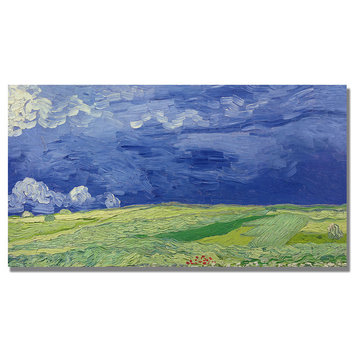'Wheatfields under Thundercloud' Canvas Art by Vincent van Gogh